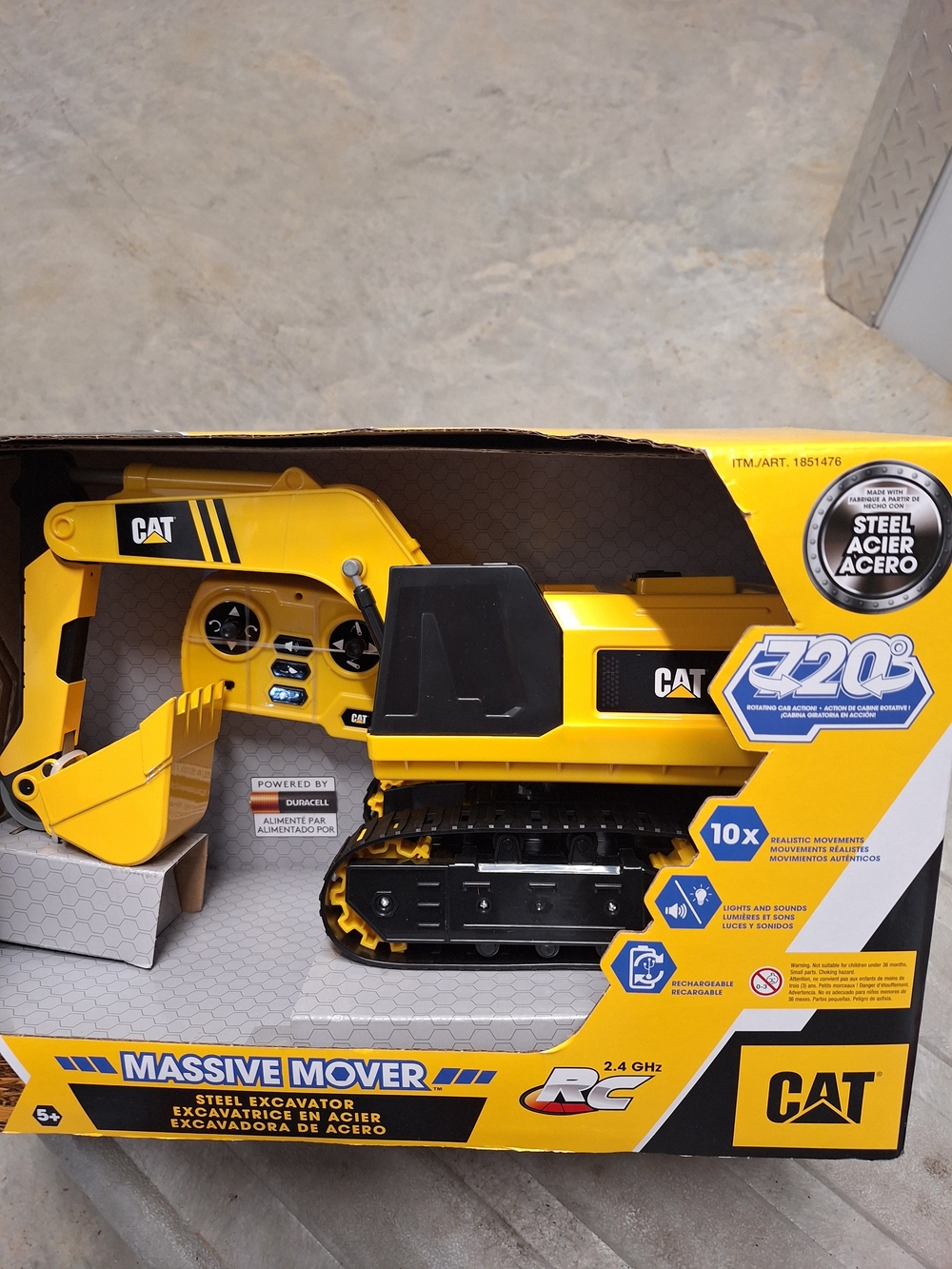 CAT Yellow Remote Control Steel Excavator Toy